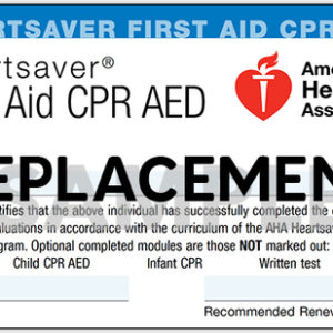 Replacement Certification Card